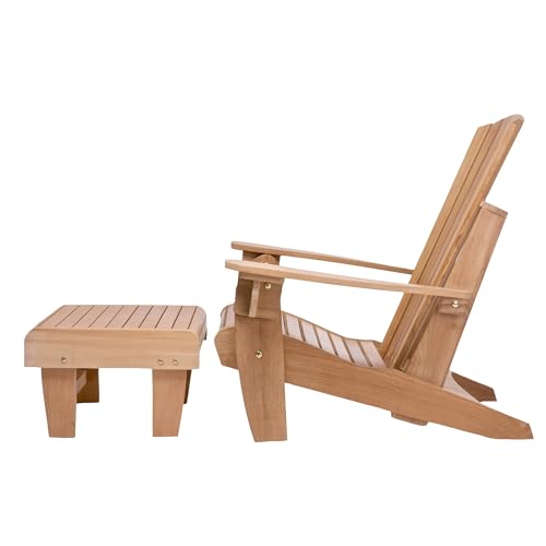 Arb Teak & Specialties Teak Folding Lounge Adirondack Chair Natural