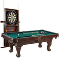 Seller123 Billiards 90" Ball and Claw Leg Pool Table with Cue Rack and Dartboard Set Burgundy