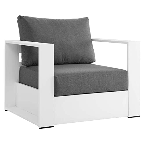 Modway Tahoe 4-Piece Fabric Outdoor Set White Charcoal