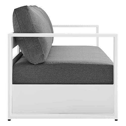 Modway Tahoe 4-Piece Fabric Outdoor Set White Charcoal
