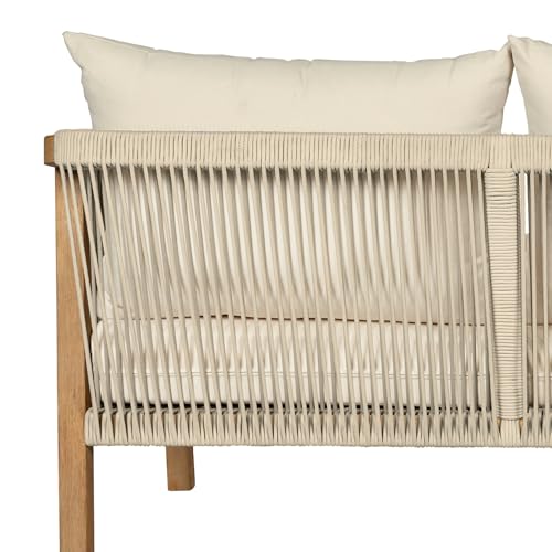 Armen Living Cypress Modern Outdoor Patio Conversation Set, 4 Piece Ivory