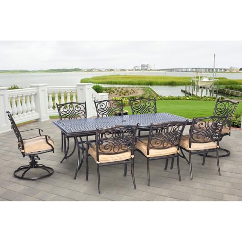 CAMBRIDGE Seasons 9-Piece Outdoor Dining Set Tan