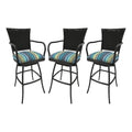 Pemberly Row Extra Tall 34" Bar Stool Set of 3 Multi-color