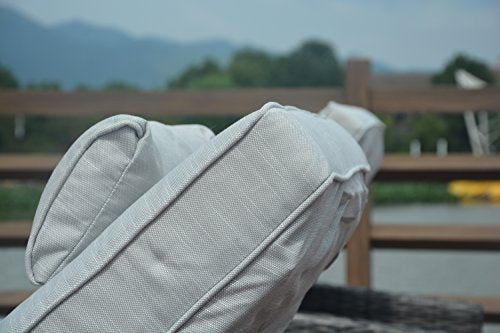 Direct Wicker 3 Pcs Outdoor Patio Rattan Wicker Lounge Chair Set with Table Grey