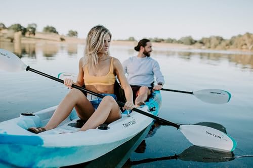 Driftsun Teton 120 Hard Shell Kayak for 2-3 People with Paddles Gray & White