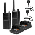 Motorola Solutions 2 x RMU2040 On-Site 2-Way Radio Bundle with Remote Speaker Mic Black