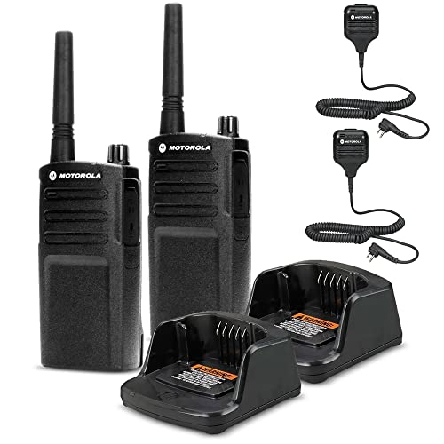 Motorola Solutions 2 x RMU2040 On-Site 2-Way Radio Bundle with Remote Speaker Mic Black