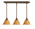 Toltec Lighting 3 Light Mini Pendant Bronze Firré Saturn