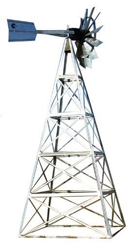 Outdoor Water Solutions 20-Feet Galvanized 4-Legged Aeration System Windmill Silver Galvanized