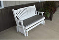 A & L Furniture Co. Yellow Pine 6' Fanback Glider Al White
