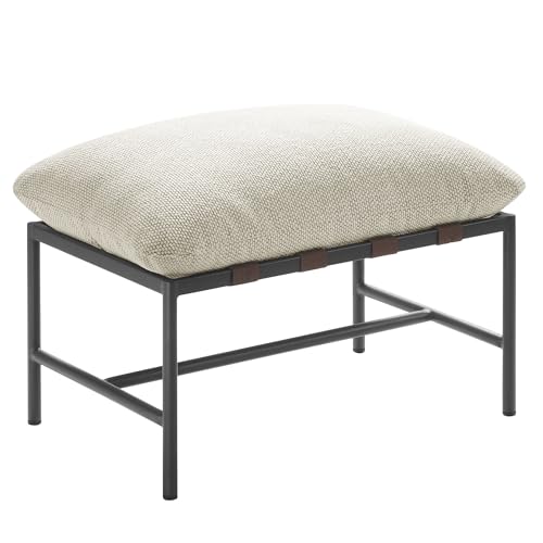 Modway Raya Outdoor Patio Sling Chair and Ottoman Set Ivory