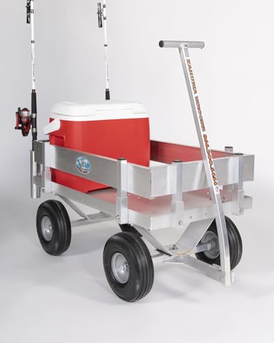 Alumacart Kahuna JR Aluminum Fishing Wagon with Rod Holder Silver