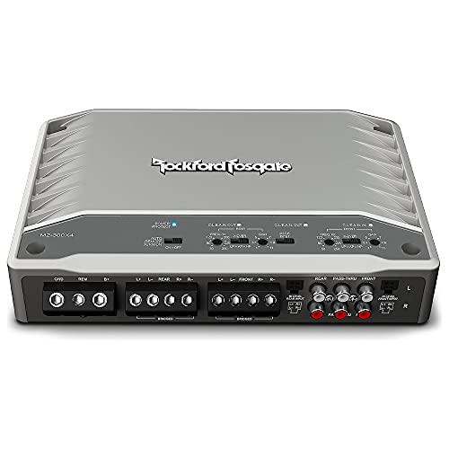 Rockford Fosgate M2-300X4 4 Channel Marine Amplifier with M1-65 6.5" Speakers, PMX-RGB Optix Light Controller & RGB-25 Extension Cables