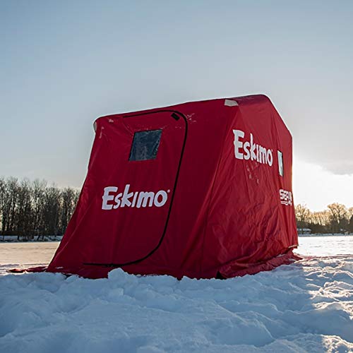 Eskimo Sierra Series Portable Ice Fishing Flip Style Shelter Red