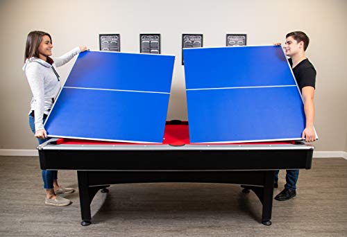 Hathaway Maverick 7-foot Pool and Table Tennis Multi Game Black with Red Felt
