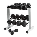 CAP Barbell Rubber Coated Dumbbell Set with Storage Rack (150-Pound) Black