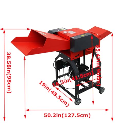 Banfluxion 220V 6-Blade Hay Cutter Pulverizer Red