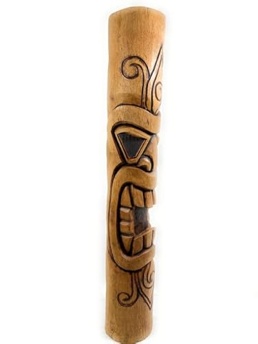 Tikimaster Koru Tiki Totem Pole 60 in Outdoor Burnt Finish