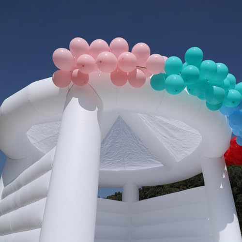 awesmflate 13FT White Inflatable Bounce House with Canopy 100% PVC Commercial for Kids & Adults with 1100W Air Blower