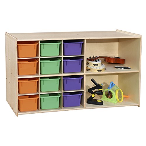 Contender Kids Multi Cubbies Storage Shelves with 12 Trays Assorted Pastel Colors