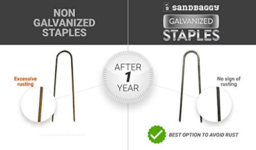 Sandbaggy Galvanized 6-Inch Landscape Staples 9 Gauge Steel (5,000 Staples)