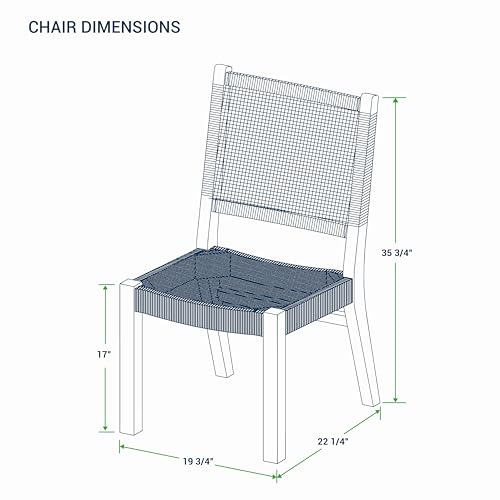 Cambridge Casual Carmel 2-Piece Outdoor Dining Chairs Teak Wood and All-Weather Wicker