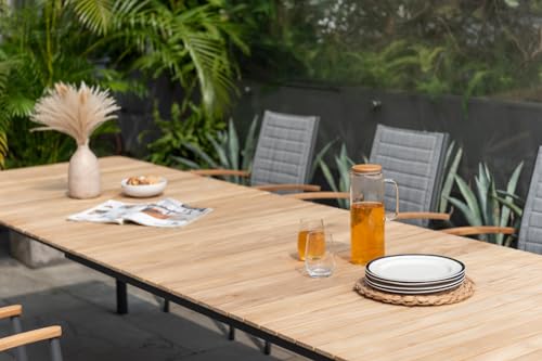 Amazonia Patio Poryt 13-Piece Dining Set Certified Teak Outdoor Black