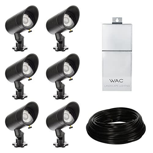 WAC Lighting LED 12V Landscape Lighting Kit with 150W Power Supply and 6 Accent Lights Black