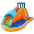 BANZAI Surf Rider Inflatable Water Park with Waterslide, Pool, and Sprinklers Multicolor