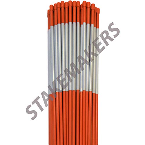 StakeMakers Solid Fiberglass Driveway Markers 1/4 Inch Orange Bundle of 1000 Pack