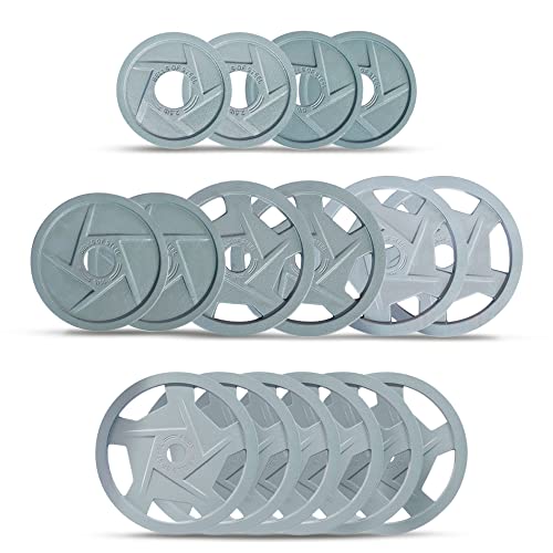 Bells of Steel Cast Iron Weight Plates Mighty Grip Olympic Plates Gray