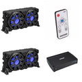 KICKER 10-Inch Loaded Premium Marine Sub Enclosure Bundle with 4ohm Passive Radiator & 51KXMA15001 Marine Amp