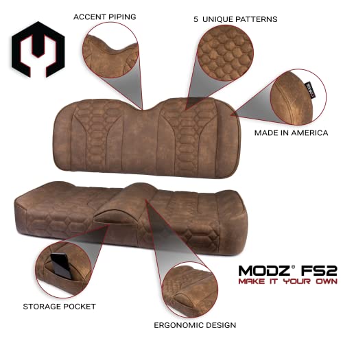 MODZ® FS2 Custom Golf Cart Front Seat for ICON [20,i20L,i40 & i40L] - [Add $40] - Brown Base - Hex Pattern Hex