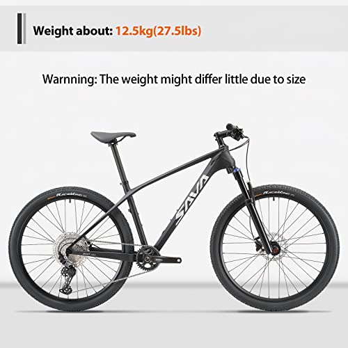 SAVADECK Carbon Fiber Mountain Bike DEORE 12-Speed Glossy Black