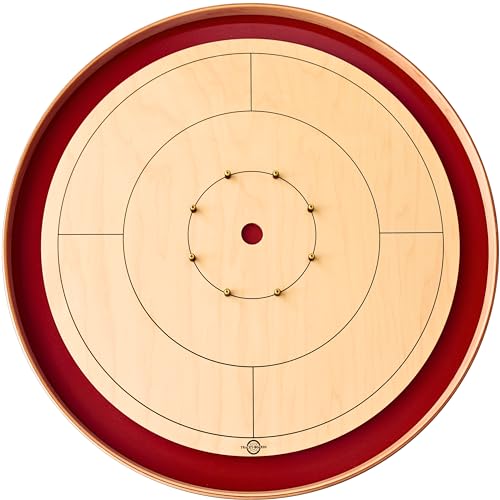 Crokinole Canada Tracey Red Tournament Crokinole Board Game Set Brown and Red