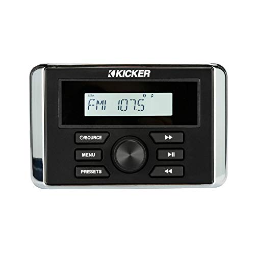 KICKER Marine Gauge-Style Source & 6.5" Powersports Speakers Bundle