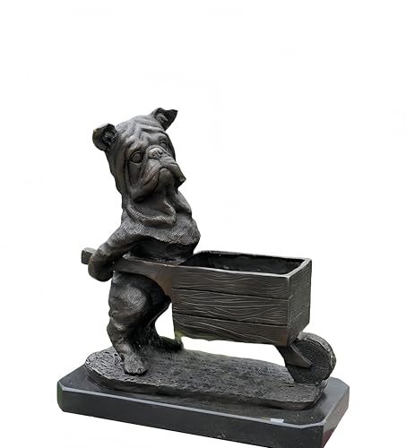 FENGSHUI-CAISHEN Pure Copper Dog Statue Gray
