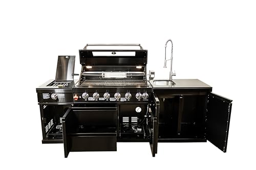 Luxuria Spas Flame Pro Series 6-Burner Modular Kitchen Black