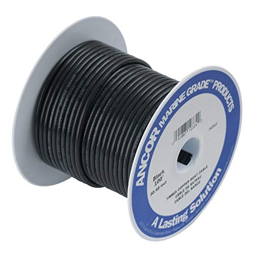 Ancor Marine Grade Primary Wire and Battery Cable 2/0 AWG Black 100 Feet