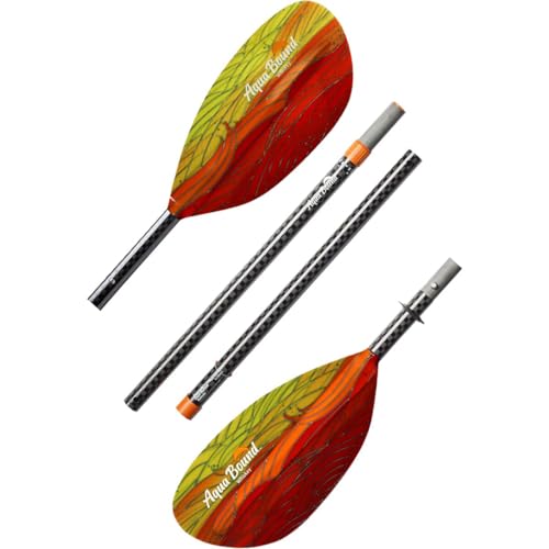 AQUA BOUND Whiskey Fiberglass Straight Shaft 4-Piece Kayak Paddle Fuego