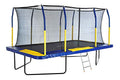 Outdoor Heights Rectangle Trampoline with Safety Enclosure 9' X 15' Blue/Yellow