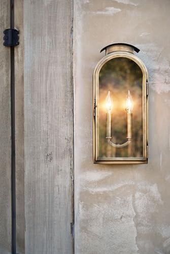 Hinkley Rowley Collection Two Light Outdoor Wall Mount Light Antique Brass