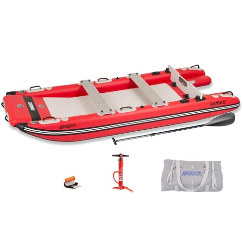Sea Eagle FastCat Catamaran Inflatable Boat 2-4 Person Red/White