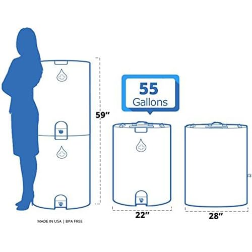 WaterPrepared 3 Pack 55 Gallon Stackable Water Tank Blue