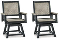 Signature Design by Ashley Mount Valley Swivel Chair 2 Count Light Brown & Black