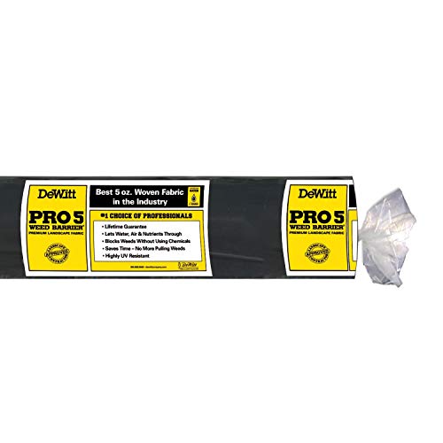 Dewitt P4 Pro 5 Ounce Weed Barrier Ground Cover Fabric Black 4 x 250 Feet 8 Pack