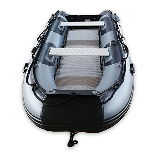 Seamax Recreational Inflatable Boat 10.8 Feet Dark Grey with High Pressure Airmat for 4 Passengers