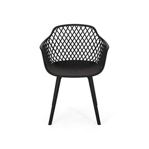 Christopher Knight Home Patrice Outdoor Dining Set Black + Sandblast Black