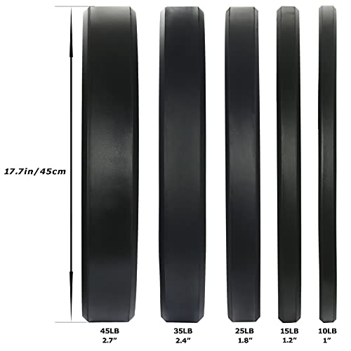 Zoomster Bumper Plate Olympic Weight Plate with Steel Insert Strength Training Weight Lifting Plate 370LB Black