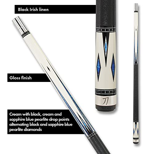 KATANA KAT03 Pool Cue Cream/Black Sapphire Blue Diamonds 20oz